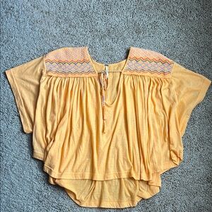 Orange Embroidered Women's Free People Top